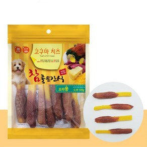 강아지 고구마 치즈 오리 트릿 스틱 말랑 노견용 강아지간식 간식 치아 껌, 1개