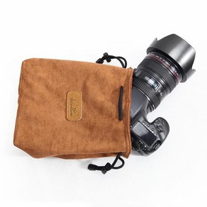 최신 2024 모델 다용도 DSLR 벨벳 드로스트링 카메라 가방 소프트, 한개옵션1, 07 Lens Pouch-GRAY-L