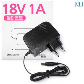 명호전자 18V 아답터 DC 18V 1A 2A 3A 3.3A 어댑터, MH1801_18V 1A 벽걸이형, 1개