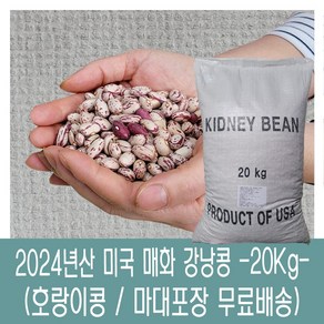 [다온농산] 수입 미국산 매화콩/매화강낭콩/호랑이콩/새알콩/얼룩강낭콩 -20Kg- 쌀마대 벌크, 1개