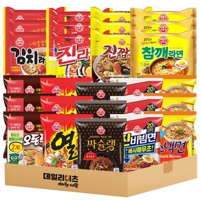 [데일리이츠] 오뚜기 봉지라면 기획 시리즈 9가지맛 3개씩 총 27개 (진라면매운맛 짜슐랭 진짬뽕 오동통면 열라면 진비빔면 스낵면 참깨라면 김치라면), 1세트