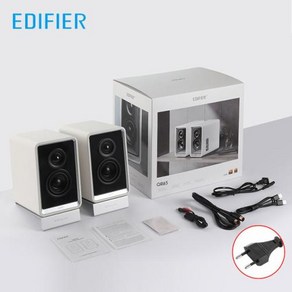 블루투스스피커 Edifie QR65 데스크탑 액티브 모니터 GaN 충전기 포함 고해상도 LDAC 코덱 RCA Aux USB 입력 조명 효과, 1) WhiteEU Plug