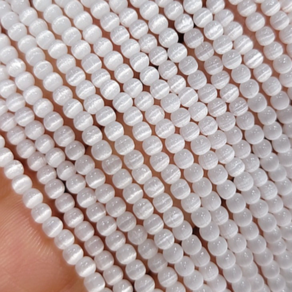 천연석 화이트 캣츠아이 원석 DIY 재료 2mm 2줄