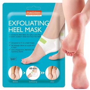 Puedem Exfoliating Heel Mask (1 Pai) – Heel Pee Puedem 각질제거 발뒤꿈치 마스크 가면(1쌍) – 발뒤꿈치 필링 마스크로 발뒤꿈치, 1개, 1개입, 1개