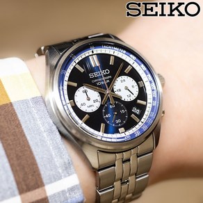 세이코 SEIKO SSB427P1 ChonoGaph Watch 크로노그래프 청판 남자 메탈 시계 백화점 AS 가능