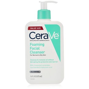 세라비 페이설 포밍 클렌저 CeaVe Foaming Facial Cleanse - Daily Face Wash fo Oily Skin 474ml 저자극 순한 클렌징 폼, 1개, 473ml