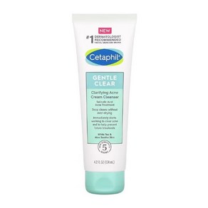 Cetaphil 젠틀 클리어 클래리 파잉 화농성 염증성 여드름 크림 클렌저 124ml(4.2fl oz), 1개, 124ml