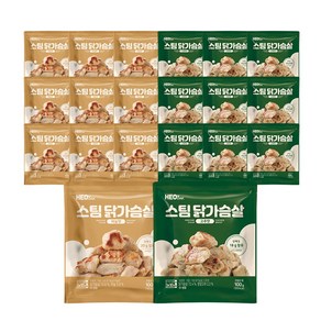 허닭 스팀 닭가슴살 2종 100g (마늘맛+고추맛), 20개