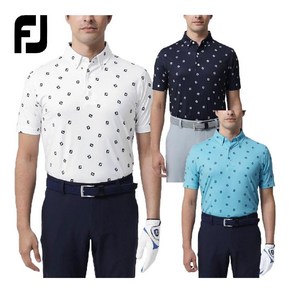 풋조이 FOOTJOY 남성 골프 반팔 티셔츠 버튼 다운 폴로 반팔티 FJ-S23-S06