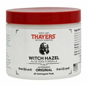 세이어스 알로에 베라 포뮬러가 함유된 Thayes Witch Hazel 수렴 패드 213321, 1개