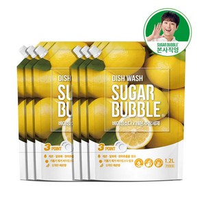 슈가버블 베이킹소다 레몬 주방세제, 6개, 1.2L