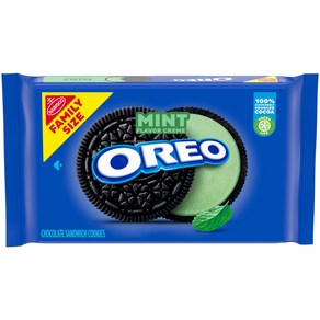 OREO Mint Flavored Creme Chocolate Sandwich Cookies Family S OREO 민트 맛 크림 초콜릿 샌드위치 쿠키 패밀리 사이즈 20온