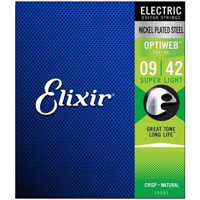 Elixi Electic OPTIWEB 일렉기타 스트링 Supe Light 009-042 3p, 16550, 1개