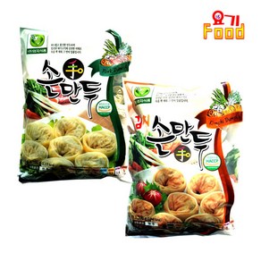 엄지식품 엄지 김치손만두 1.2kg + 고기손만두1.2kg 1+1, 1개, 2.4kg