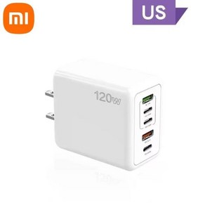 샤오미 고속 충전 멀티 포트 USB C PD 인터페이스 충전기 아이폰 샤오미 삼성용 고속 충전 휴대폰 충전기, White US, 1) White US, 한개옵션1