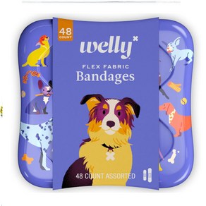 welly bandages 웰리 패브릭 패션 키즈 방수 습윤 밴드 반창고 틴케이스 14종