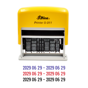 에스엠프린팅 자동스탬프 S-311 (유효기간 3X45mm) 유효기간 소비기한 날짜 숫자 넘버 회전 자동 스탬프 도장, 검정