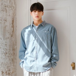 스몰더 남자 데일리 투포켓 데님 청남방 [1750]