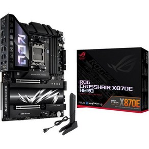 ASUS ROG 크로스헤어 X870E 히어로 AMD AM5 ATX 마더보드 고급 AI PC 준비 1822 파워 스테이지 DDR5 PCIe® 5.0 5X M.2 Wi-Fi 7 U, ROG X870E HEROWIFI 7, 1개