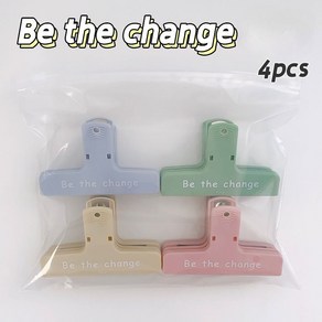 파스텔 영문레터 집게 사무용클립 더블클립 문서정리 홀더 클립, A: Be the change 4종