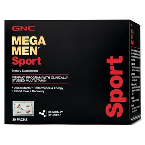 GNC 메가맨 스포츠 비타팩 30팩 Mega Men Spots Vitapak 30pak (c), 1박스