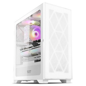 다크플래쉬 ATX 미들타워 컴퓨터 본체 투명 케이스 DK1000 MESH 화이트, 상세페이지 참조, 1개