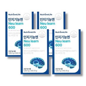 뉴트리원 인지기능엔 뉴런 Neu lean 600 비타민E 인지력 개선 세트구성, 4박스, 30정