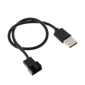 5V 컴퓨터 PC 팬용 USB 2.0 A 남성-3-핀/4-핀 커넥터 어댑터 케이블, 검은 색, 한개옵션1