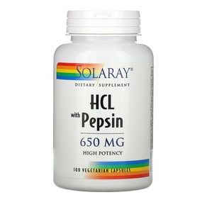 솔라레이 베타인HCL 펩신 650mg 100정 Solaay HCL with Pepsin, 1개, 기본