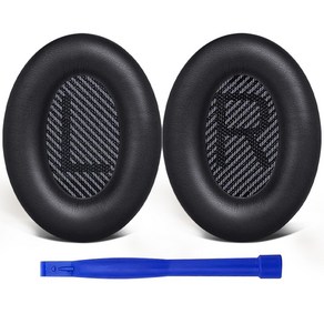 SOULWIT 교체용 이어패드-호환 모델 보스 Bose QuietComfort 35 QC35/QC35 II 헤드폰 소음 차단 폼 두께 추가 1쌍