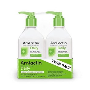 엠락틴 AmLactin 데일리 모이스처라이징 로션 fo 드라이 스킨 7.9 oz 펌프 Bottles (트윈 팩) 2 in 1 Exfoliato 바디 12% Lactic Acid, 1개, 7.90 Ounce (Pack of 2)