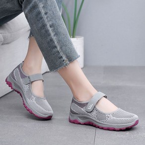 펀칭 통풍 미끄럼방지 엄마화 캐주얼화 운동용 워킹화 슬림소녀 Women's flat shoes