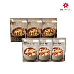 피코크 순두부찌개 3팩 + 차돌된장찌개 3팩 총 3kg