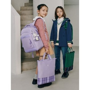 [매장정품] 빈폴 BEANPOLE 키즈 체크 자전거 책가방 라이트 퍼플 BI31D4U04V, F, 연보라색