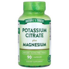 Natue's Tuth 네이처스 트루스 Potassium Citate Plus Magnesium 90 Capsules, 1개, 90정