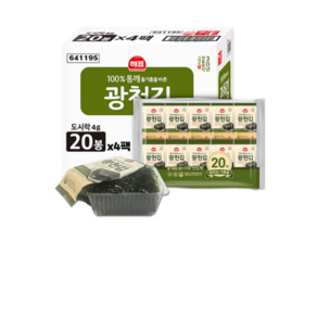 사조해표 광천김 20봉 x 4팩(1박스), 320g, 1박스