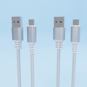 디에이치몰 루츠 USB-C타입 패브릭 고속 충전 케이블 1.5M 2개, 회색