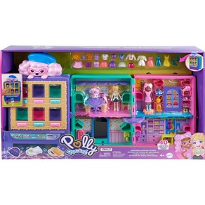 Polly Pocket 놀이 세트 및 인형 2개(7.6cm(3인치)) 캔디 스타일 패션 드롭 자판기, 1개