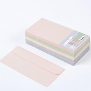 PapePhant 하이퀄리티지 가로형 봉투, 5컬러 엠보싱 색지(레이드) 90g 100매