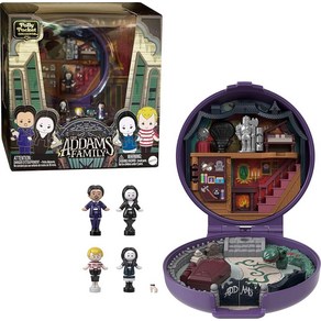 Polly Pocket Collecto Playset The Addams Family Compact 스페셜 에디션 캐릭터 인형 4개와 액세서리 10개 포함