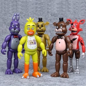 프레디의 피자 가게 나이트 메어 fanf 폭시 치카 피규어 인형 키링 굿즈 FNAF 귀여운 보니 베어 5 박 보안 침해 액션 PVC 모델 썬드롭 장난감 선물 6 8 9 개