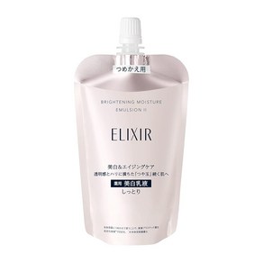 ELIXIR WHITE 엘릭시르 화이트 브라이트닝 에멀젼 WT2 촉촉한 타입 110mL 리필용 의약외품 로션 투명감 탄력 미백 에이징케어 시세이도, 1개