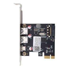 USB에 대한 Expess의 PCIE PCI 3.1 Type-C 2 포트 USB 3.0 Type-A 라이저 확장 카드 어댑터 SATA 15 PIN, 1개