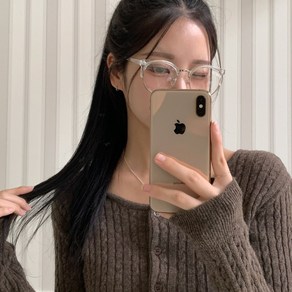 [비마이뮤즈] 키포 반테 뿔테 데일리 긱시크 라운드 블루라이트 차단 패션 실버 안경테 안경