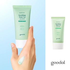 [붉은기 커버] 구달 어성초 진정 그린 톤업 선크림 SPF50+PA++++, FREE