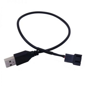 케이블 커넥터 USB-4 핀/3 핀 컴퓨터 팬 어댑터 5V-12V 전원 3 또는 4 팬-USB 30CM, 01 4 Pin