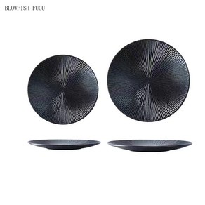 BLOWFISH FUGU 스테이크 플레이트1P/2P북구파스타 접시 스테이크 접시 세트+랜덤 사은품, D, 1개