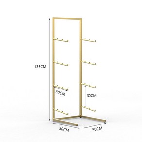 스노우 보드 거치대 수납 선반 스케이트 서핑 롱 랙, 골드4단(50x50x135CM), 1개