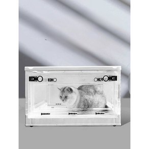 강아지 산소방 만들기 반려동물 케이지 애완동물 가습 하우스 산소 호흡 동물 박스, 1. 중형/9kg/산소공급밸브/기저귀, 1개