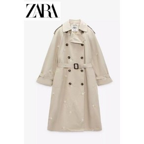 자라 트렌치코트 플라워 자수 ZARA